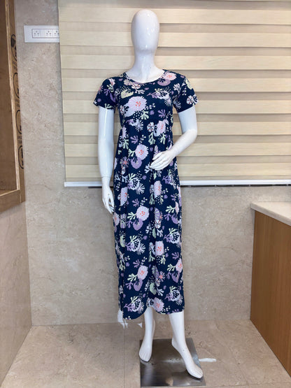Navy Bloom Floral Lounge Frock