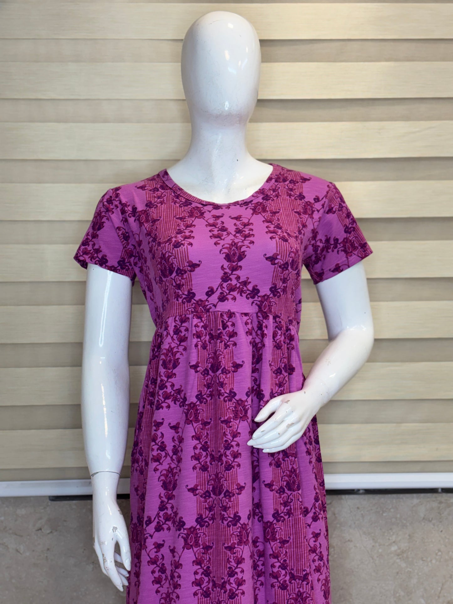 Berry Pink Floral Lace Lounge Frock