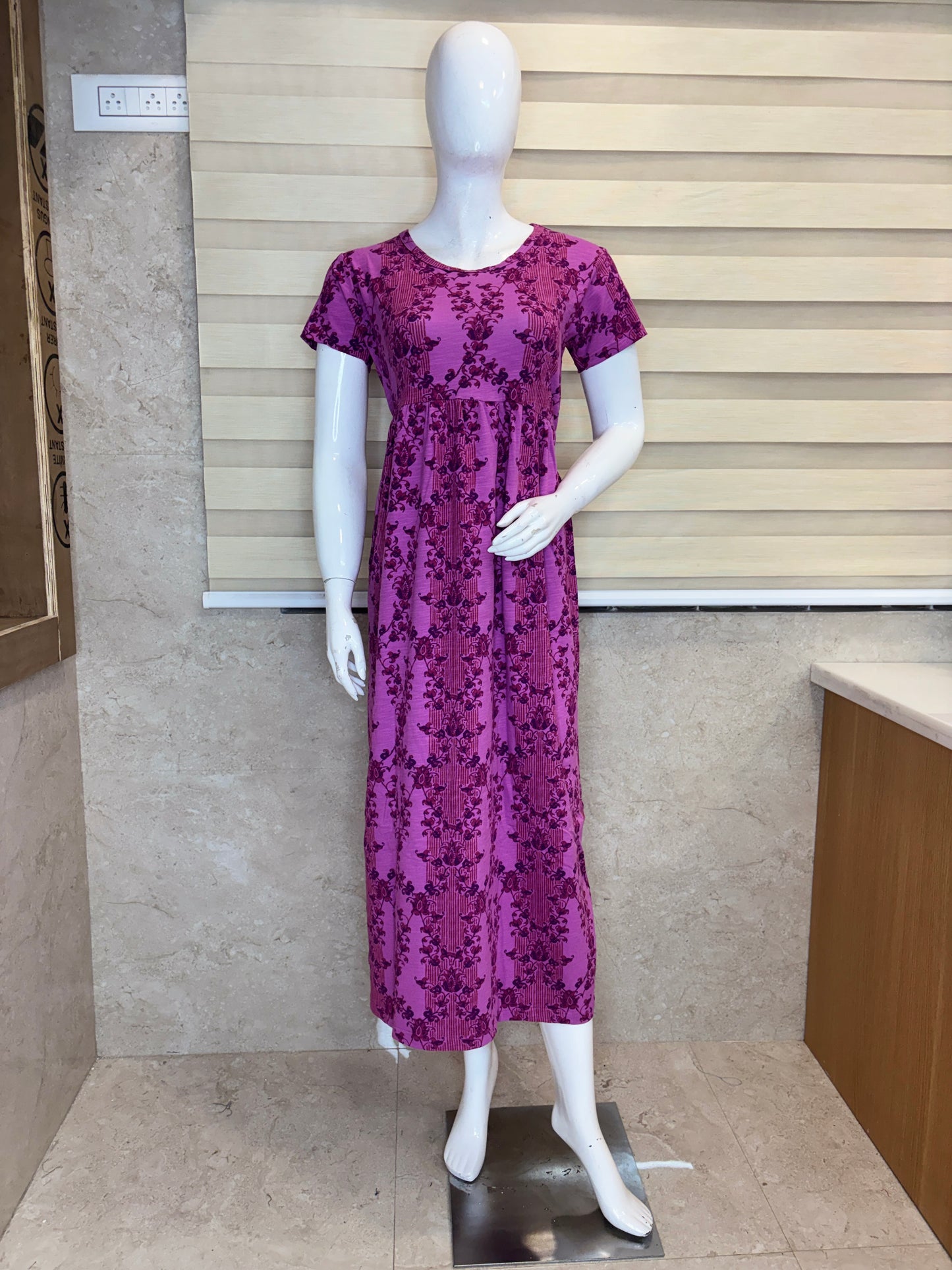 Berry Pink Floral Lace Lounge Frock