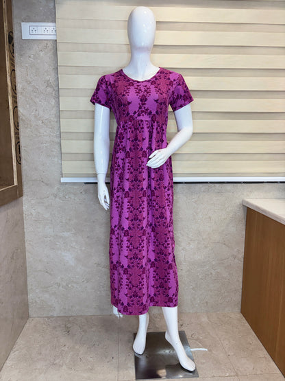 Berry Pink Floral Lace Lounge Frock
