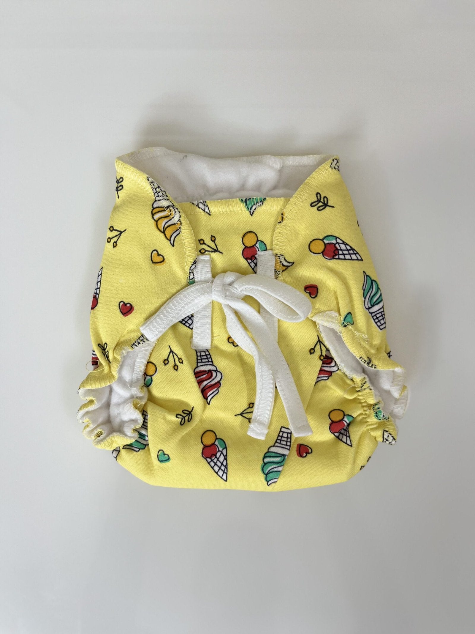 Milk Yellow with Ice-Cream Printed Kids Padded Langot
