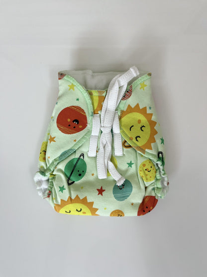 Light Green with Sparkle and Shine Printed Kids Padded Langot