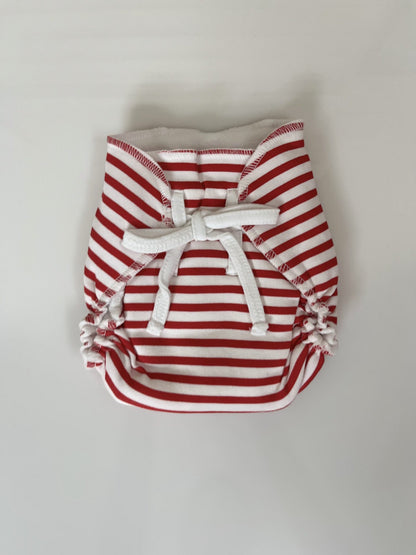 White with Red Lines Printed Kids Padded Langot