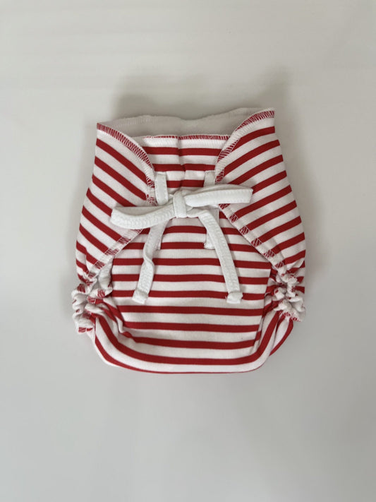 White with Red Lines Printed Kids Padded Langot