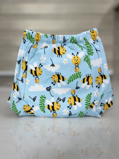 Sky Blue with Cloud Bee's Printed Kids Padded Underwear