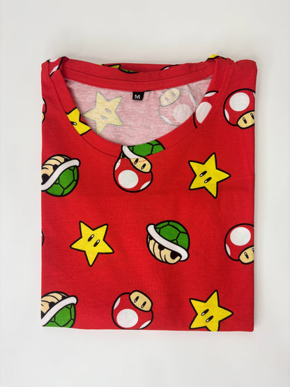 Red Mushroom & Star Printed  Lounge Tunics