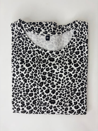 Black & White Leopard Print Lounge Tunic