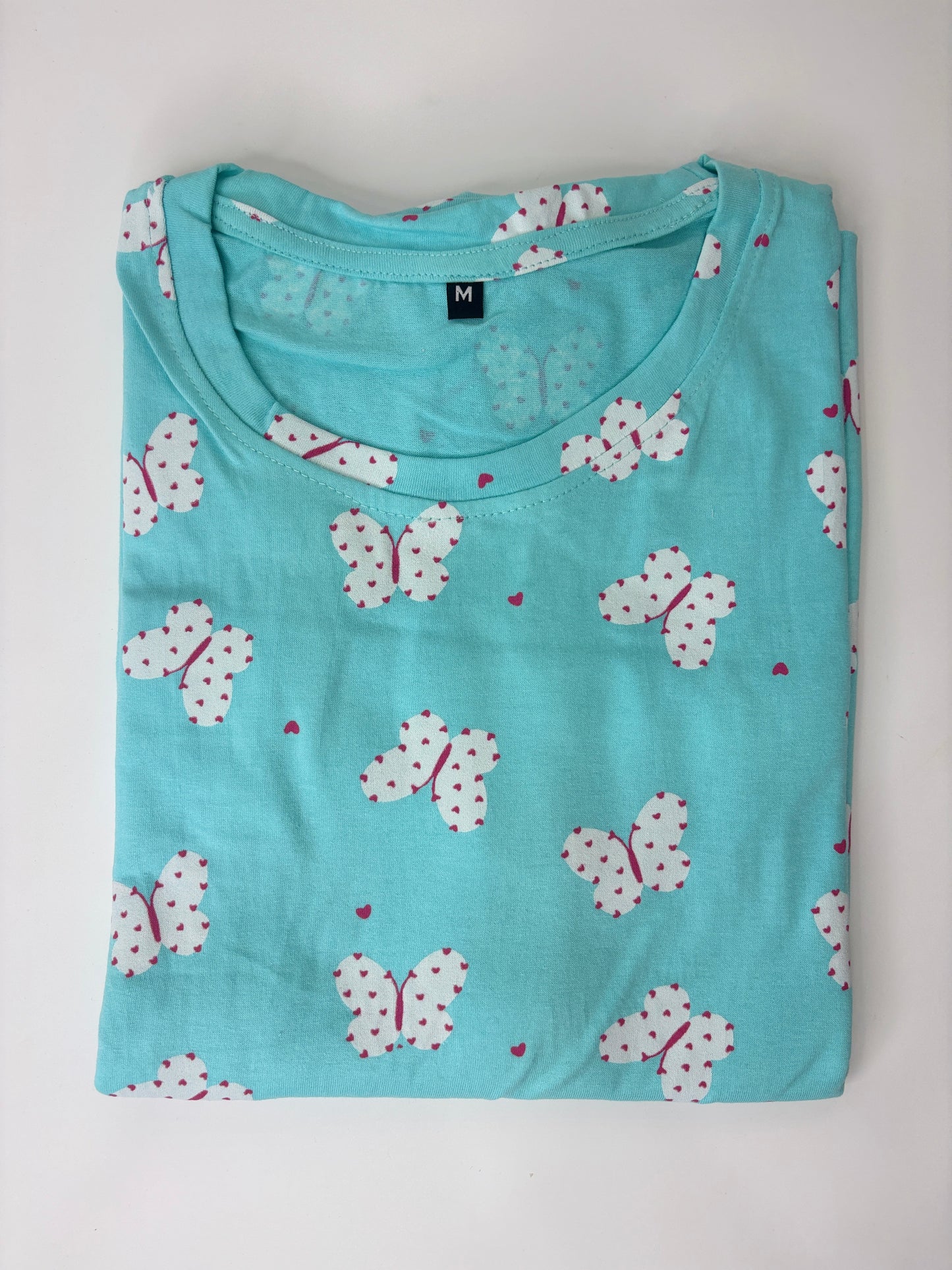 Aqua Blue Butterfly Printed Lounge Tunics