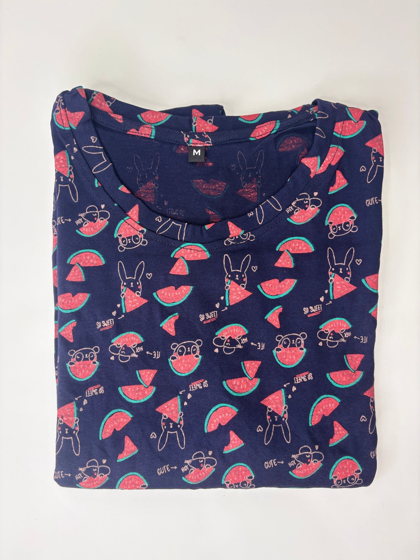Navy Red Abstract Print Lounge Tunics