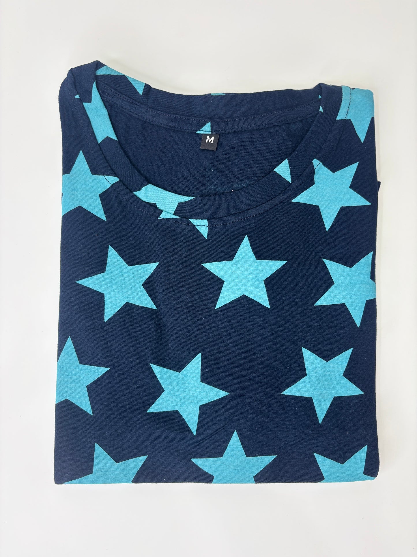 Navy Blue & Turquoise Star Printed Lounge Tunic