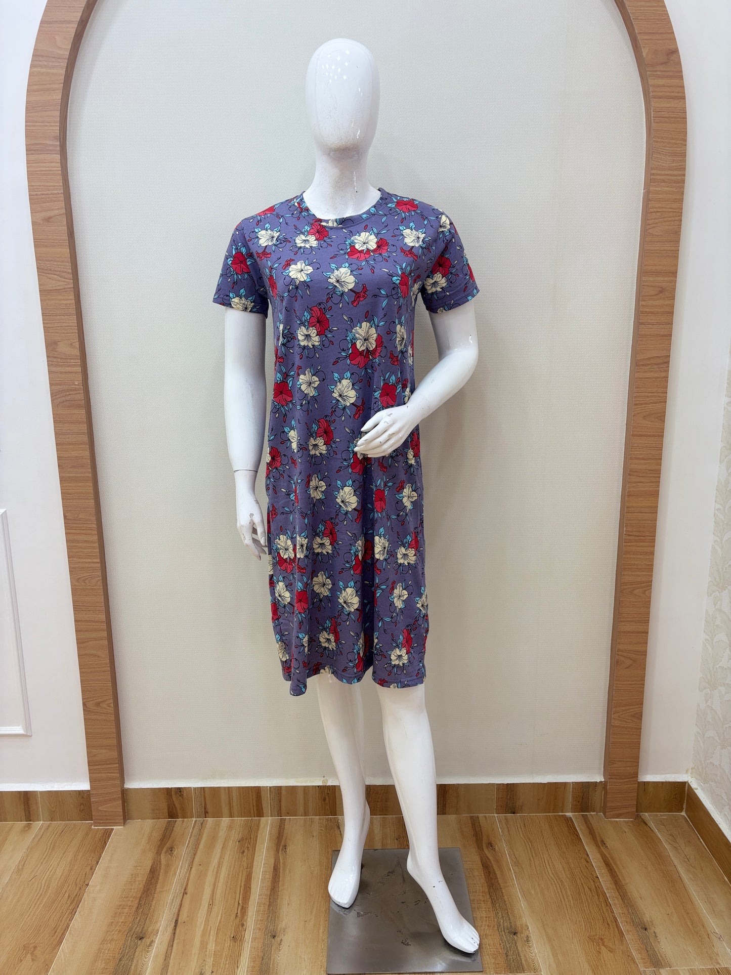 Purple Floral Printed Lounge Tunics