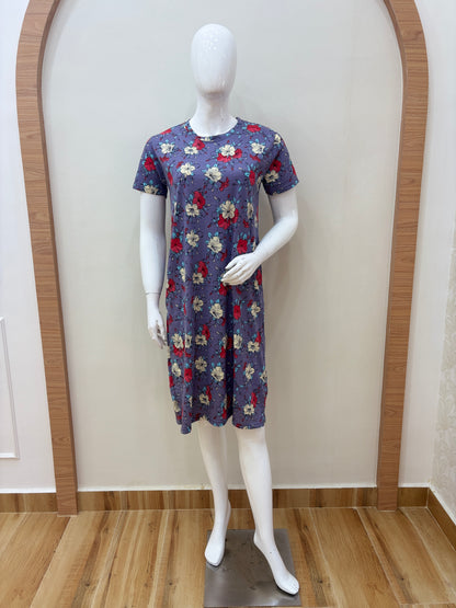 Purple Floral Printed Lounge Tunics