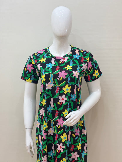 Green Multicolor Floral Printed Lounge Tunics