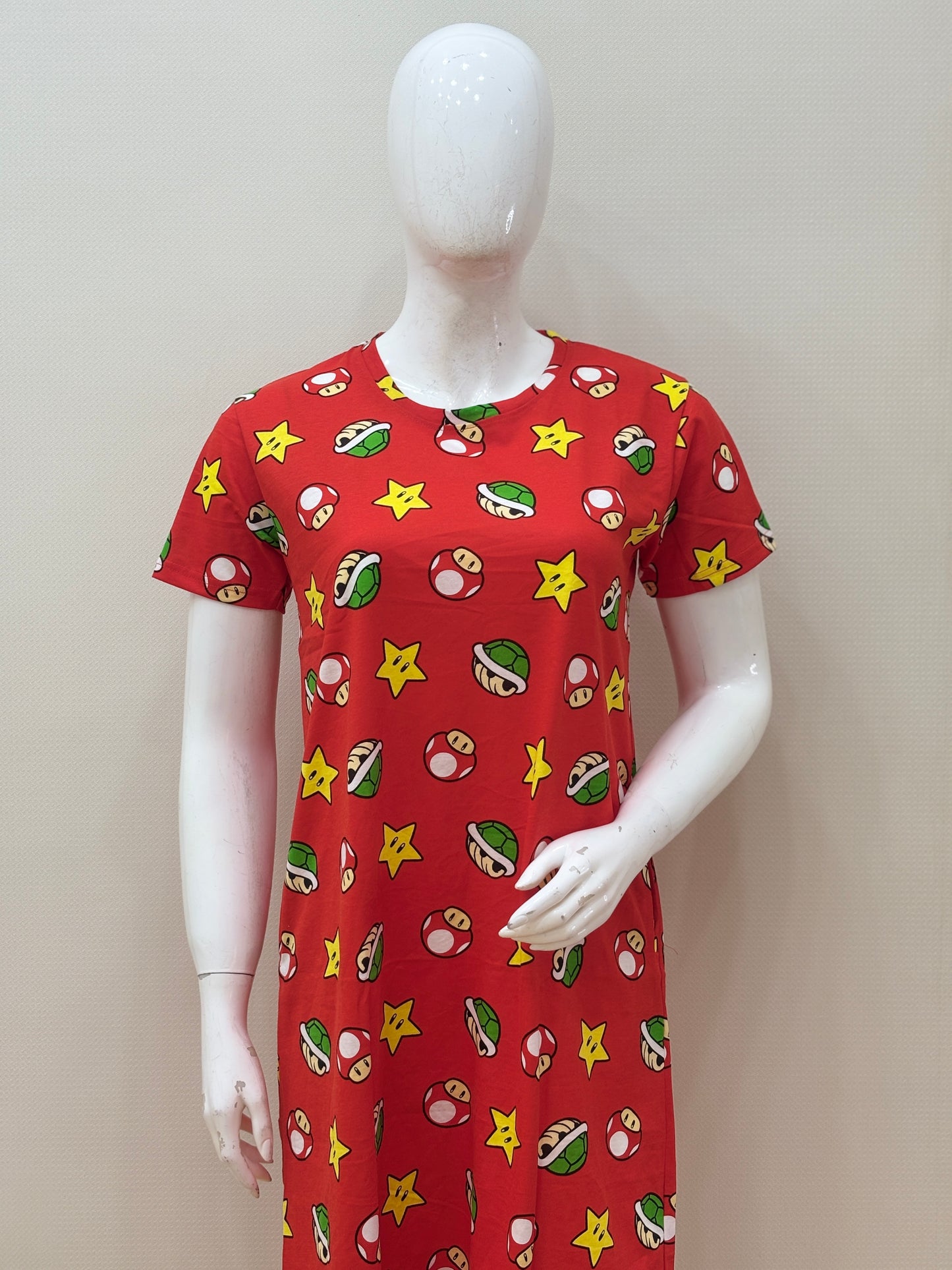 Red Mushroom & Star Printed  Lounge Tunics