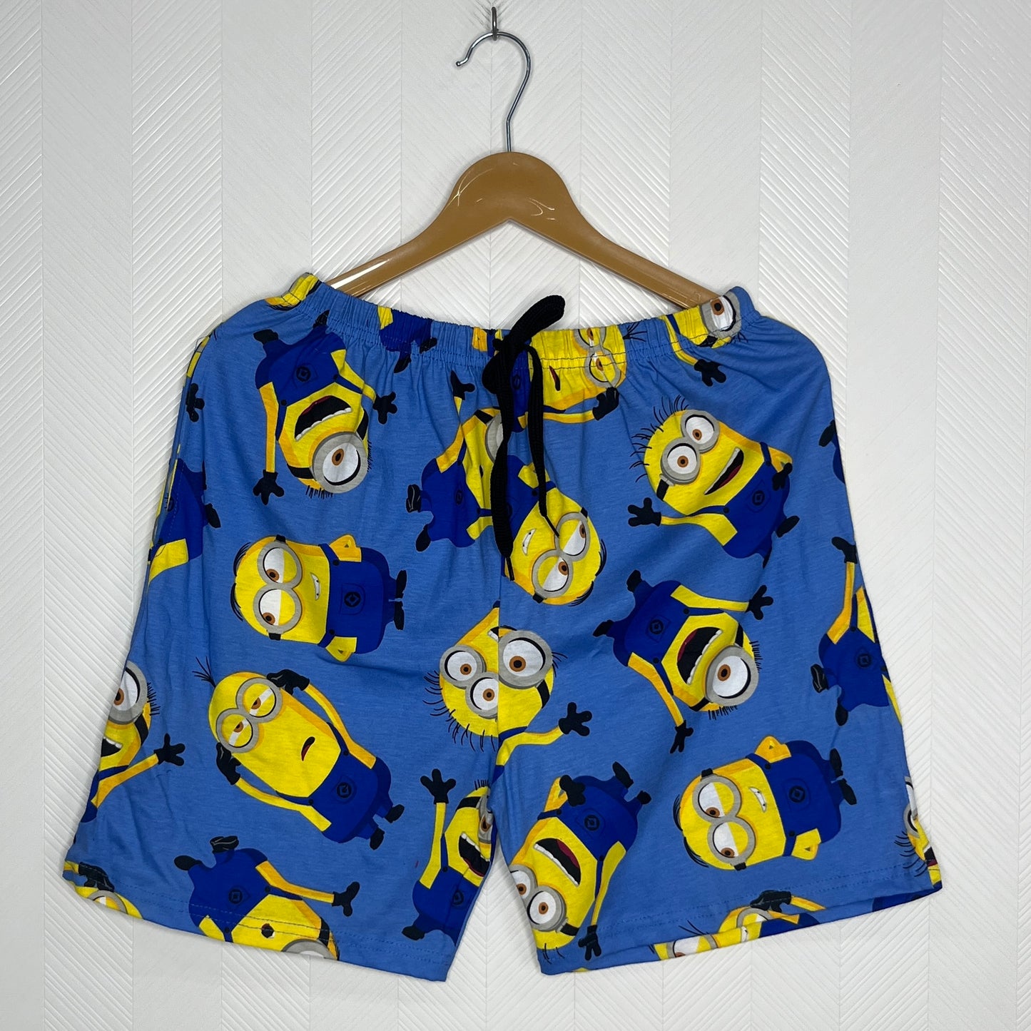 Sky Blue Minion Print Women's Shorts