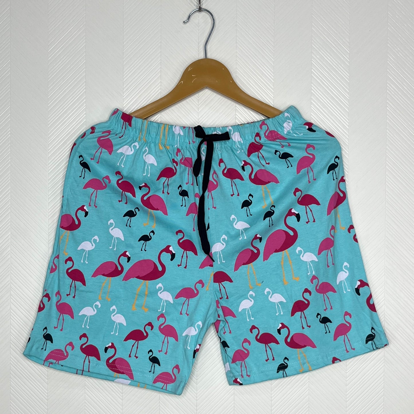 Aqua Flamingo Print Women's Shorts