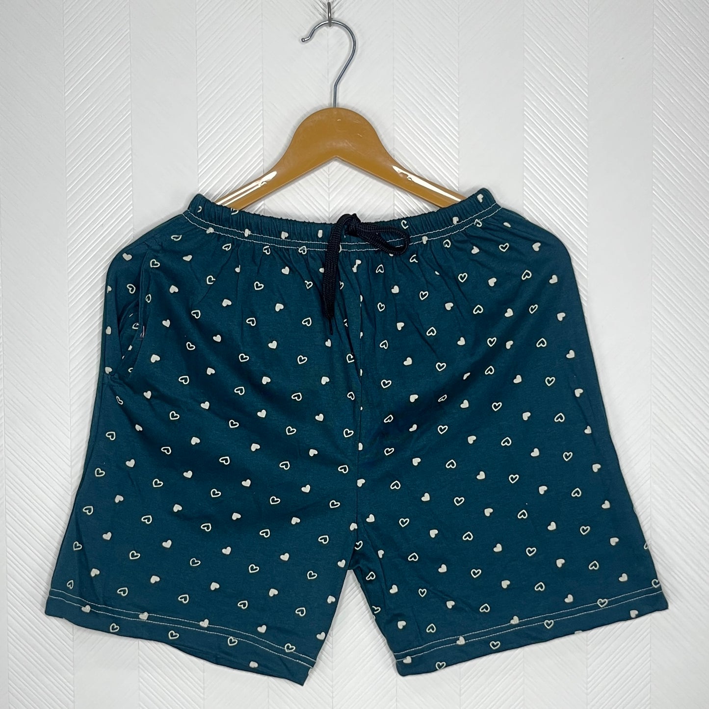 Deep Teal Mini Heart Women's Shorts