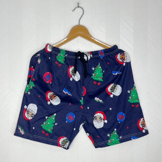 Midnight Navy Funky Christmas Women's Shorts