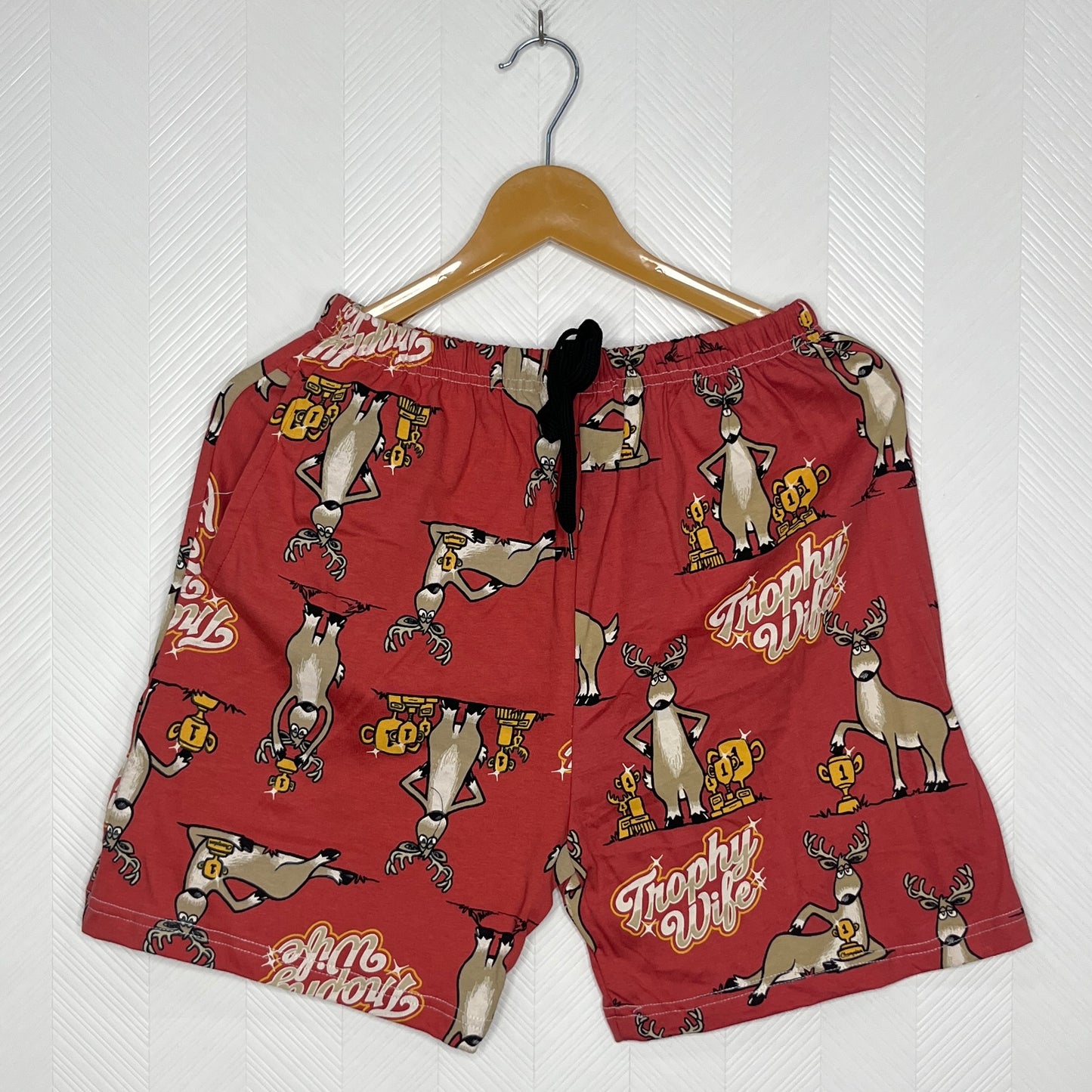 Brick Red Trophy Reindeer Women's Shorts