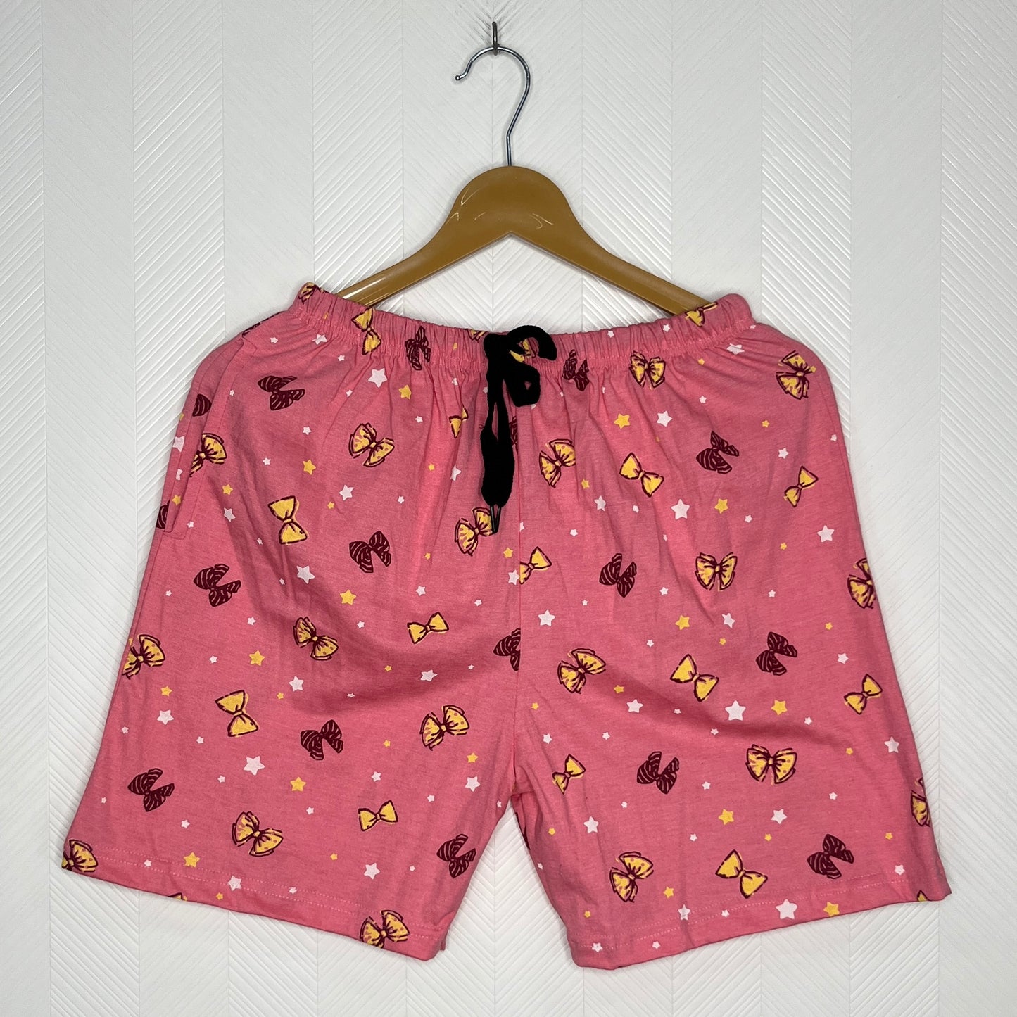 Rose Pink Butterfly Bow Women's Shorts