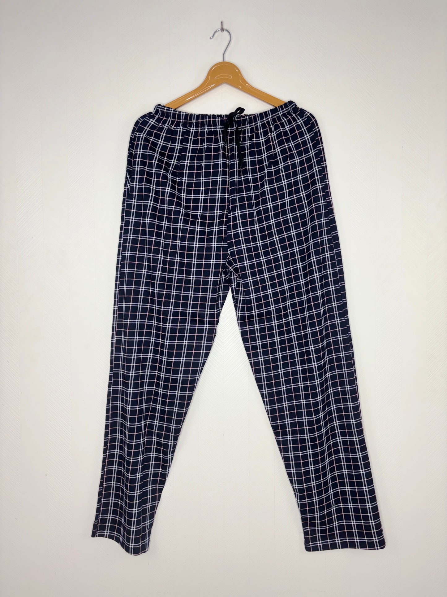 Navy Blue Windowpane Check Women’s Night Pant
