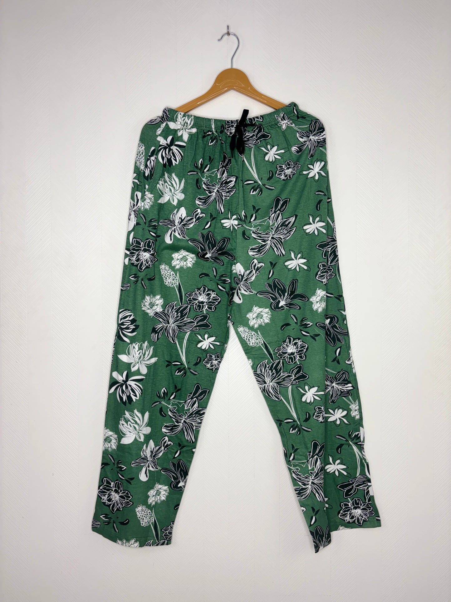 Bottle Green Floral Print Women's Night Pant