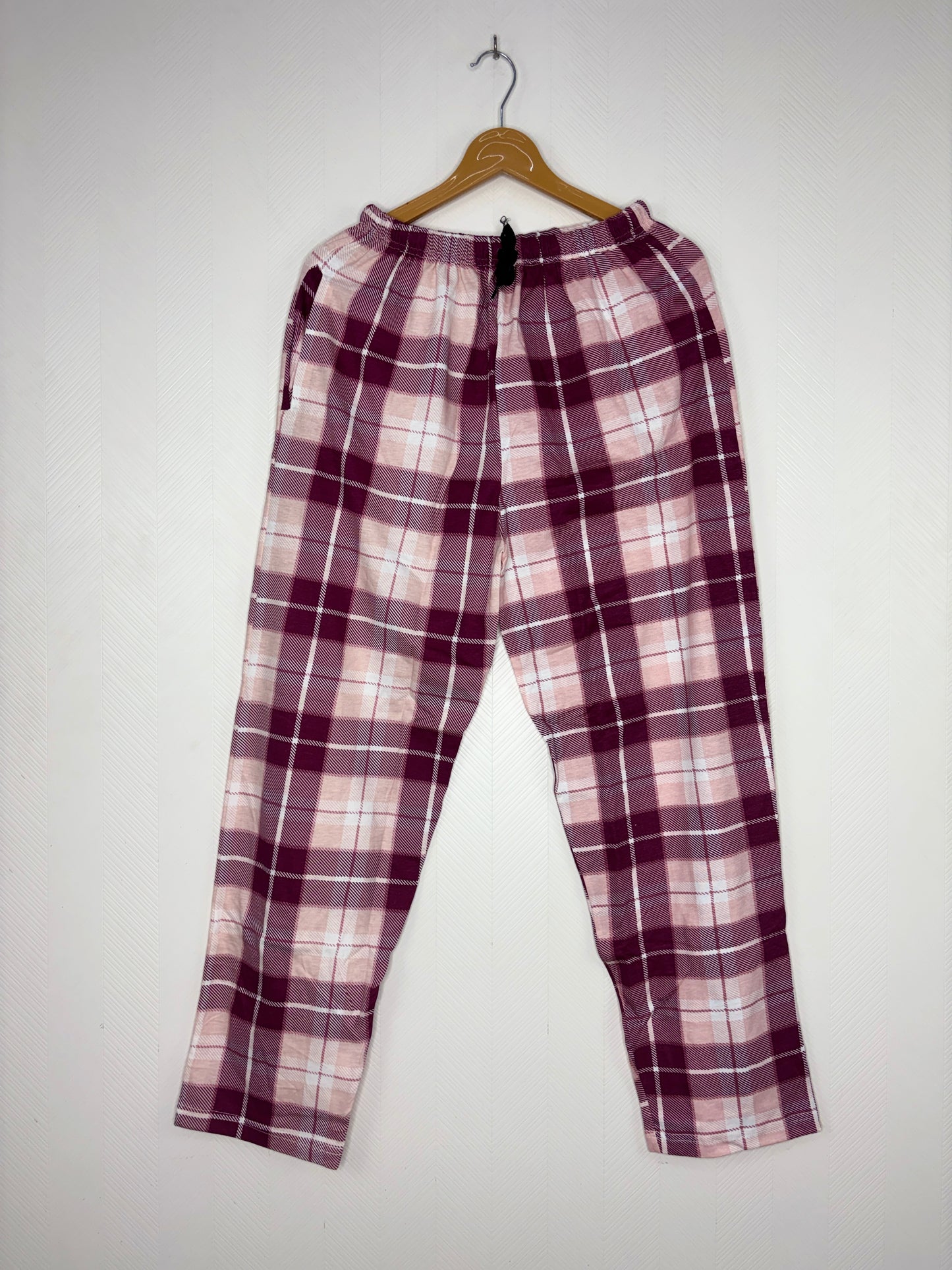 Burgundy & Blush Plaid Women’s Night Pant