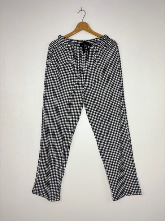 Black & White Micro Check Women's Night Pant