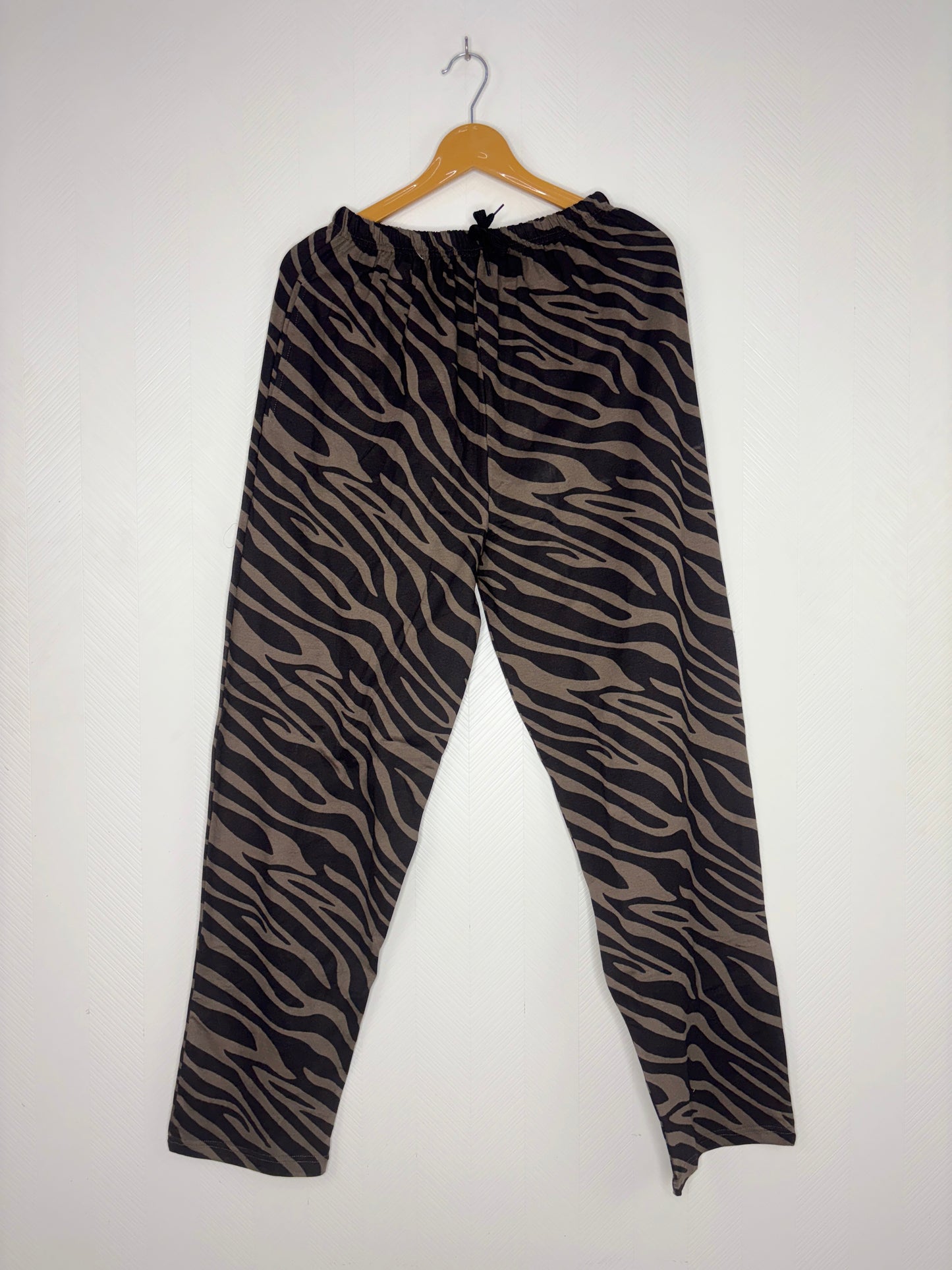 Brown Zebra Print Women's Night Pant