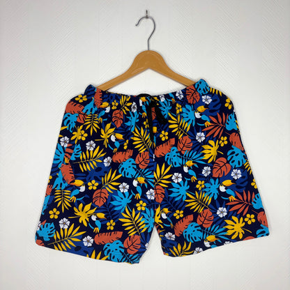 Women’s Navy Blue Tropical Toucan Printed Shorts