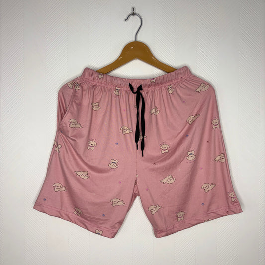 Women’s Dusty Pink Sheep Printed Shorts