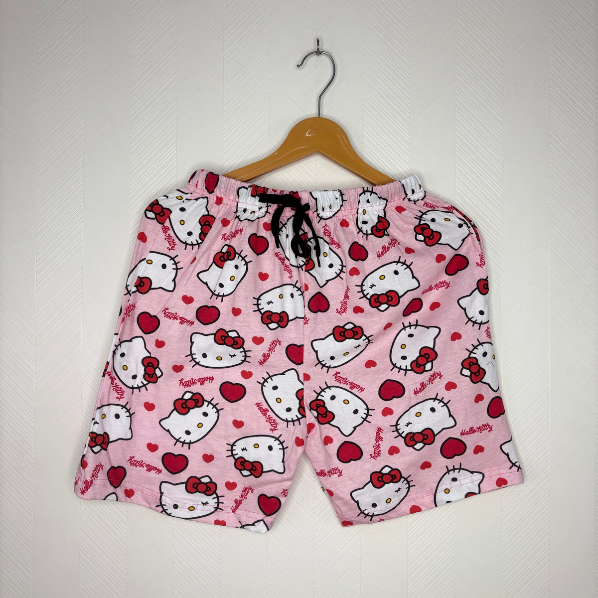 Women’s Baby Pink Hello Kitty Printed Shorts