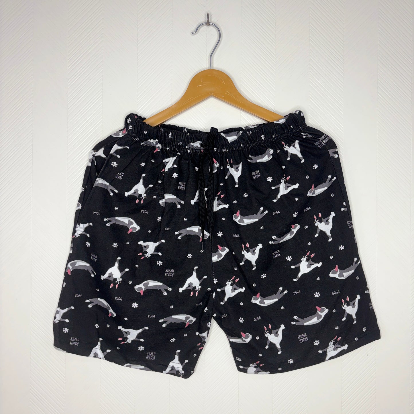 Women’s Black Boston Terrier Printed Shorts
