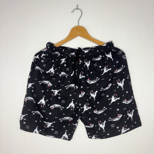 Women’s Black Boston Terrier Printed Shorts