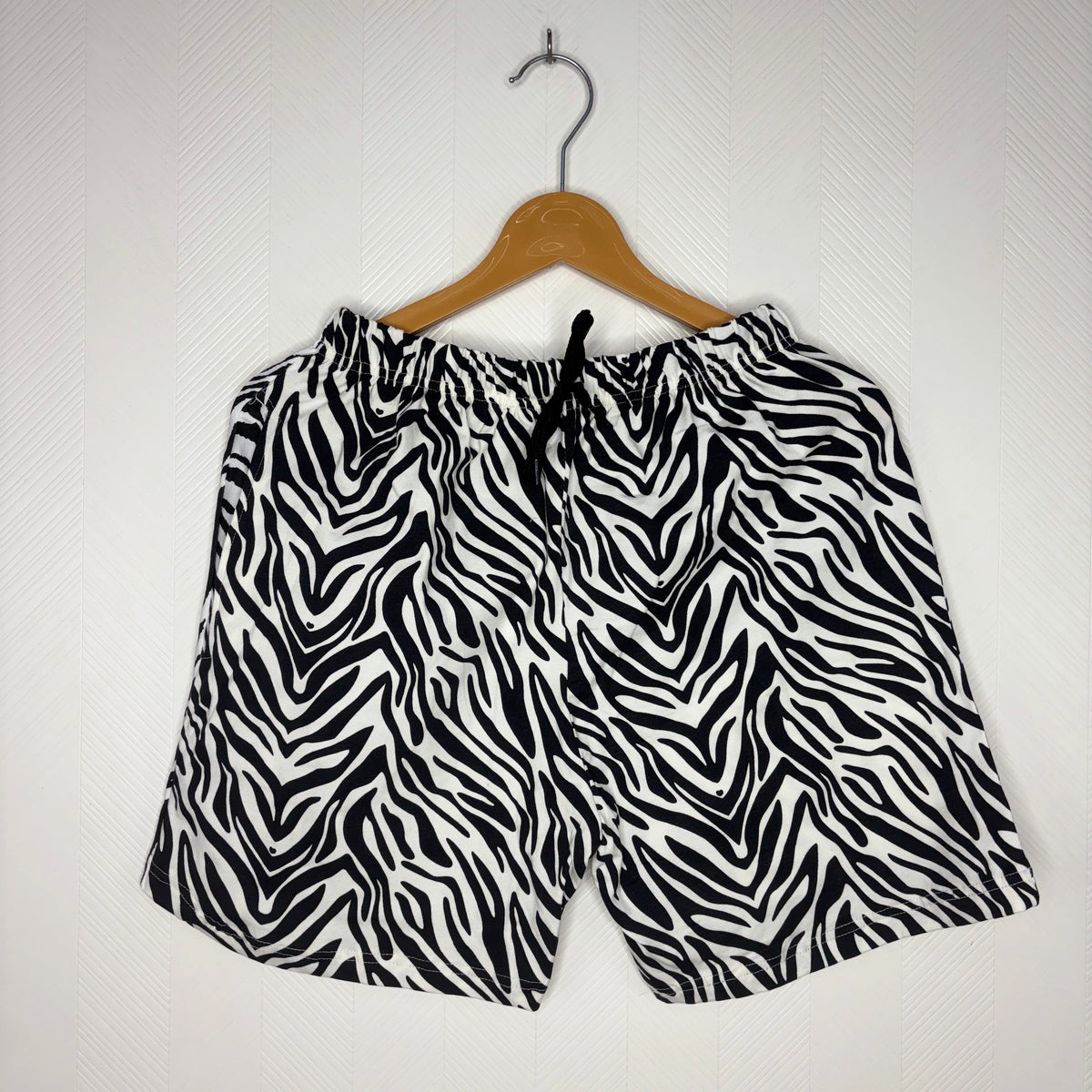 Women’s White Black Zebra Printed Shorts