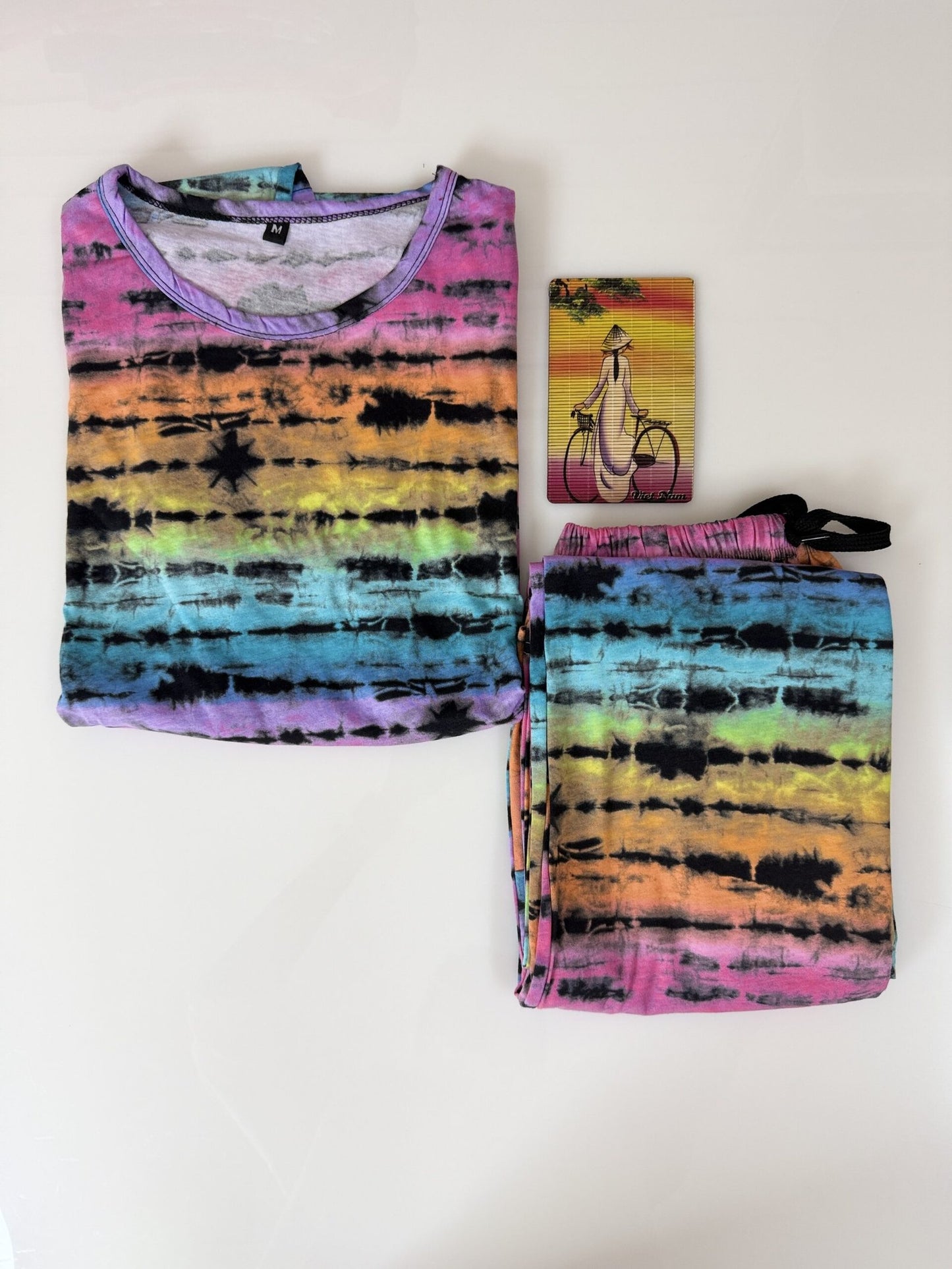 Multicolor with Tie-Dye Printed Feeding Top and Pant Set
