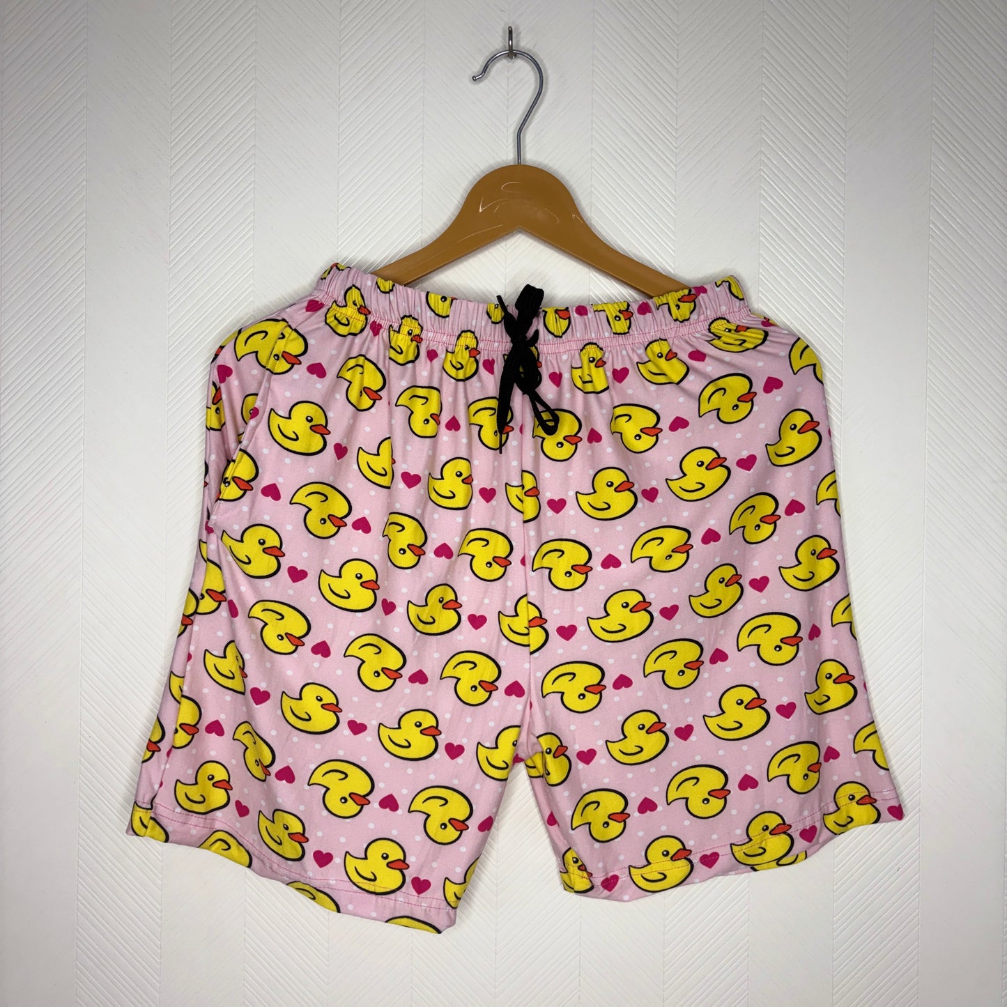 Women’s Light Pink Duck Printed Shorts
