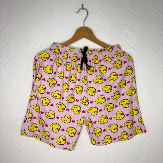 Women’s Light Pink Duck Printed Shorts