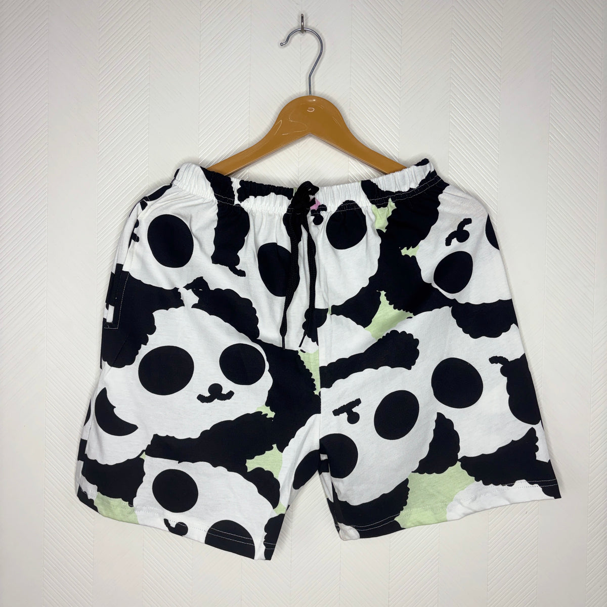 Women’s White Panda Printed Shorts
