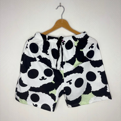 Women’s White Panda Printed Shorts