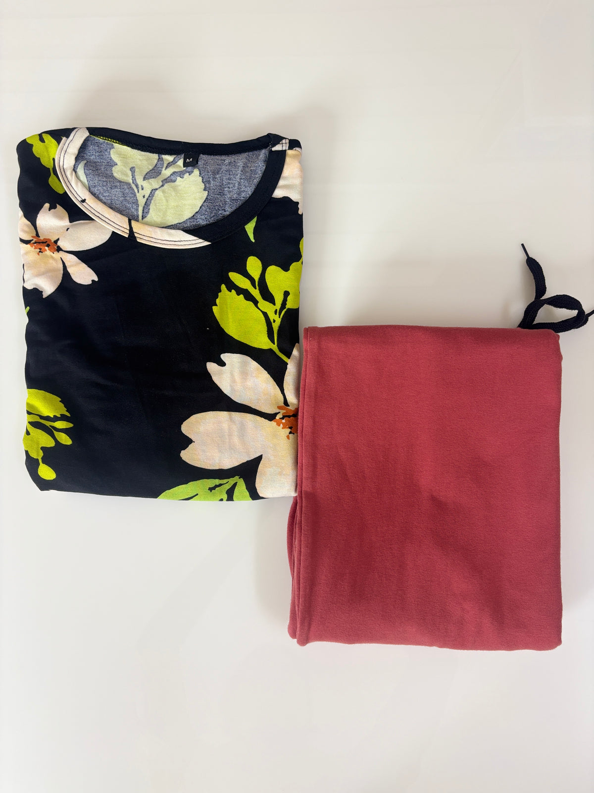 Navy Floral Print Feeding T-Shirt with Navy Palazzo