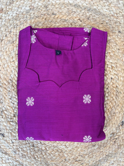 Wine Magenta Printed Budget Friendly Frock