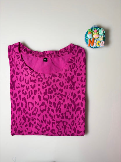 Pink and Ethnic Motifs Printed Round Neck Long Tunic