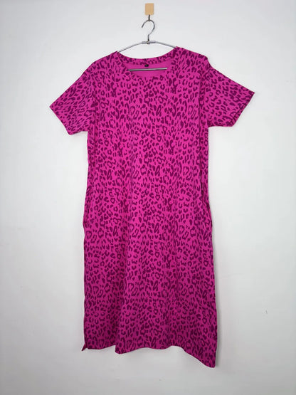 Pink and Ethnic Motifs Printed Round Neck Long Tunic
