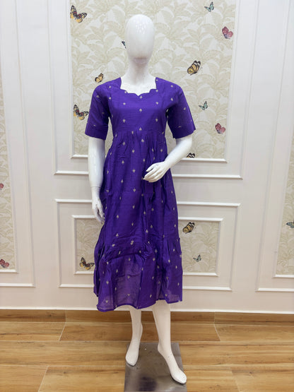 Violet Charm Printed Frock Budget Friendly Frock