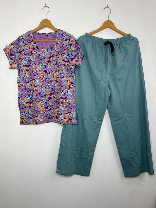 Multicolor Abstract Print Women’s T-shirt and Palazzo