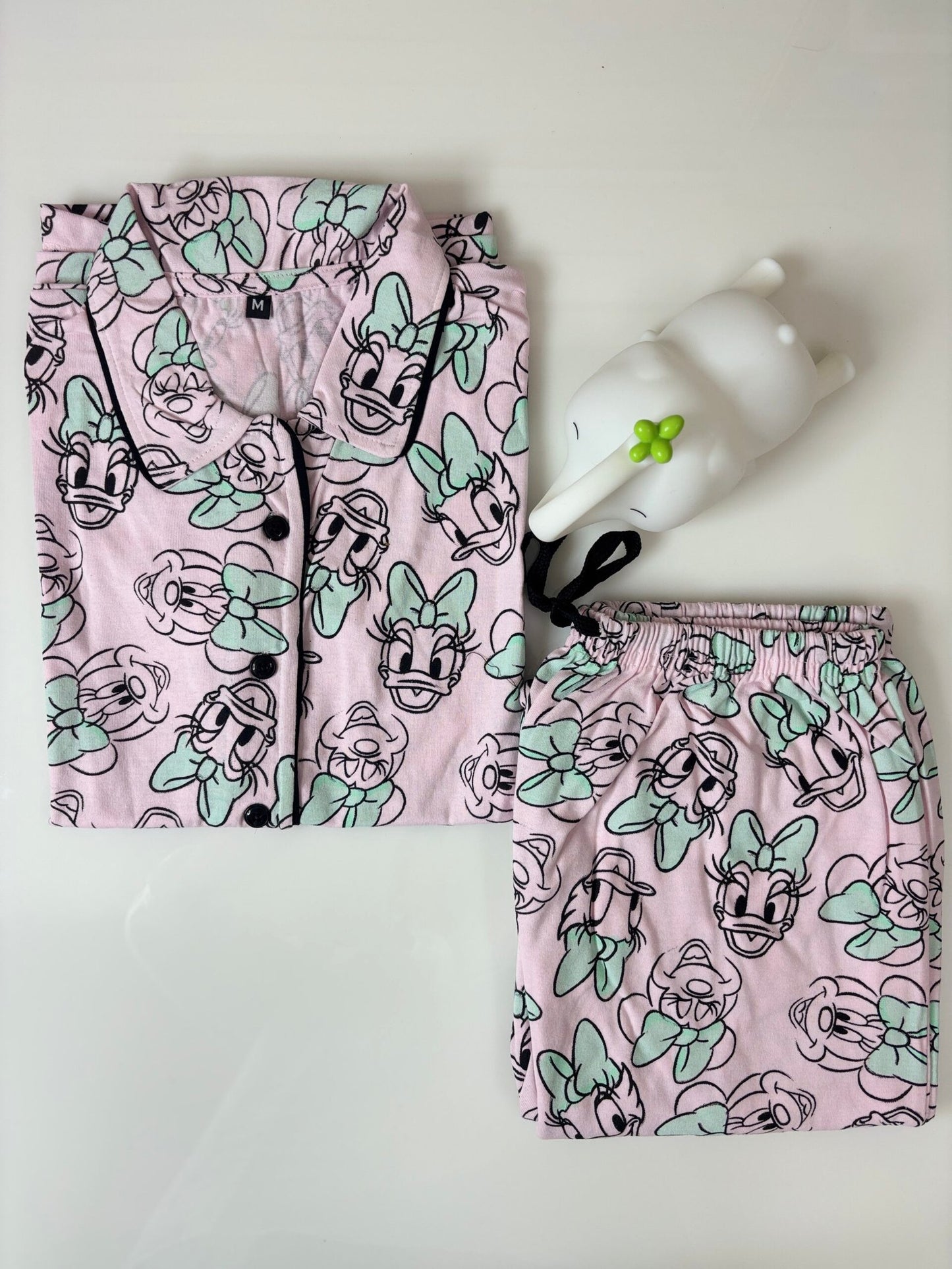 Baby Pink and Minnie Daisy Printed Shirt and Pant Coords
