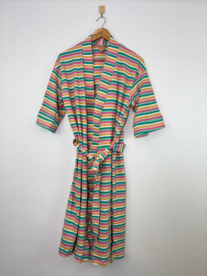 Mint Green Pink Yellow Stripe Bath Robe