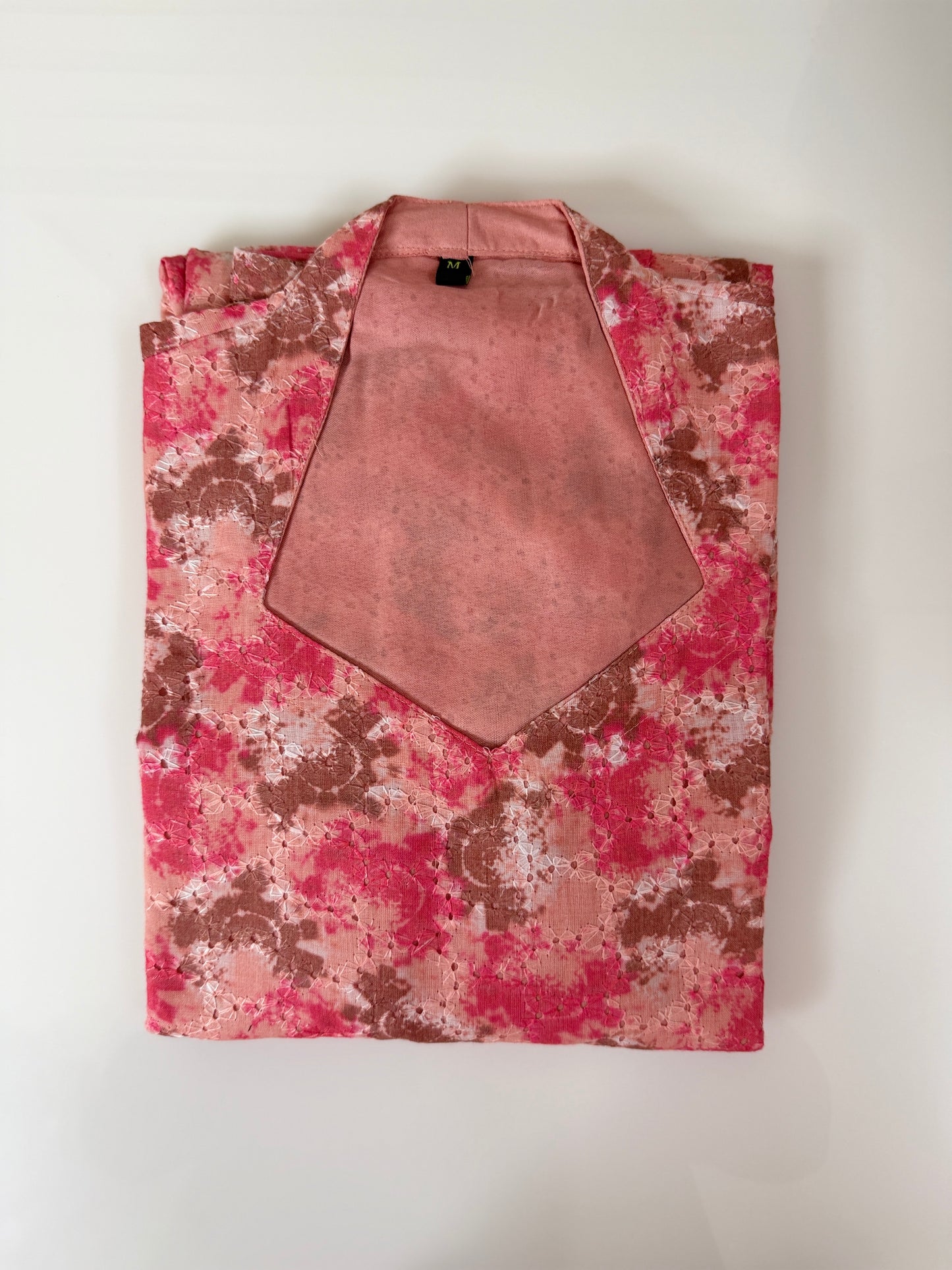 Peach Pink Tie-Dye Printed Hakoba Non Feeding Maxi