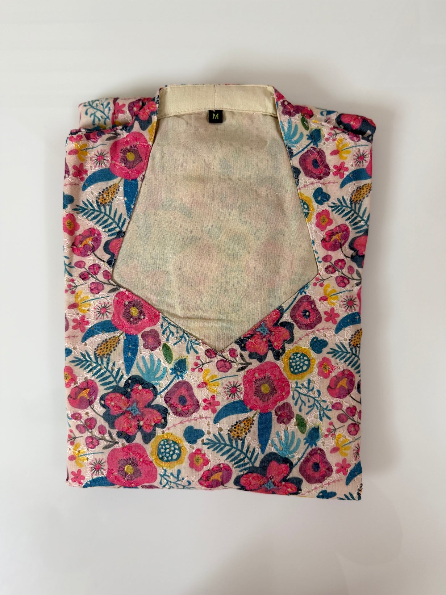 Off White Multicolor Floral Printed Hakoba Non Feeding Maxi